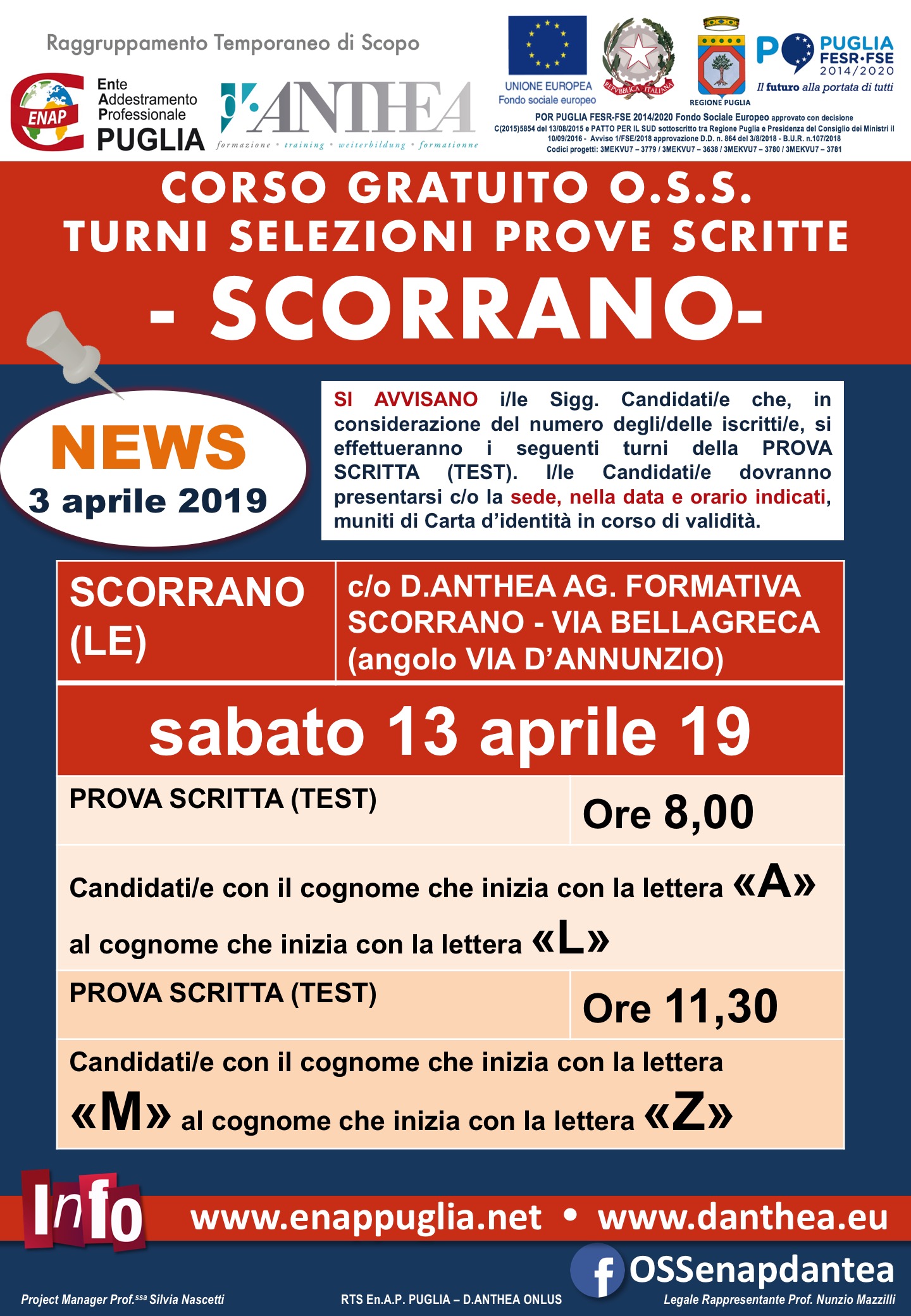 Turni selezioni Prove