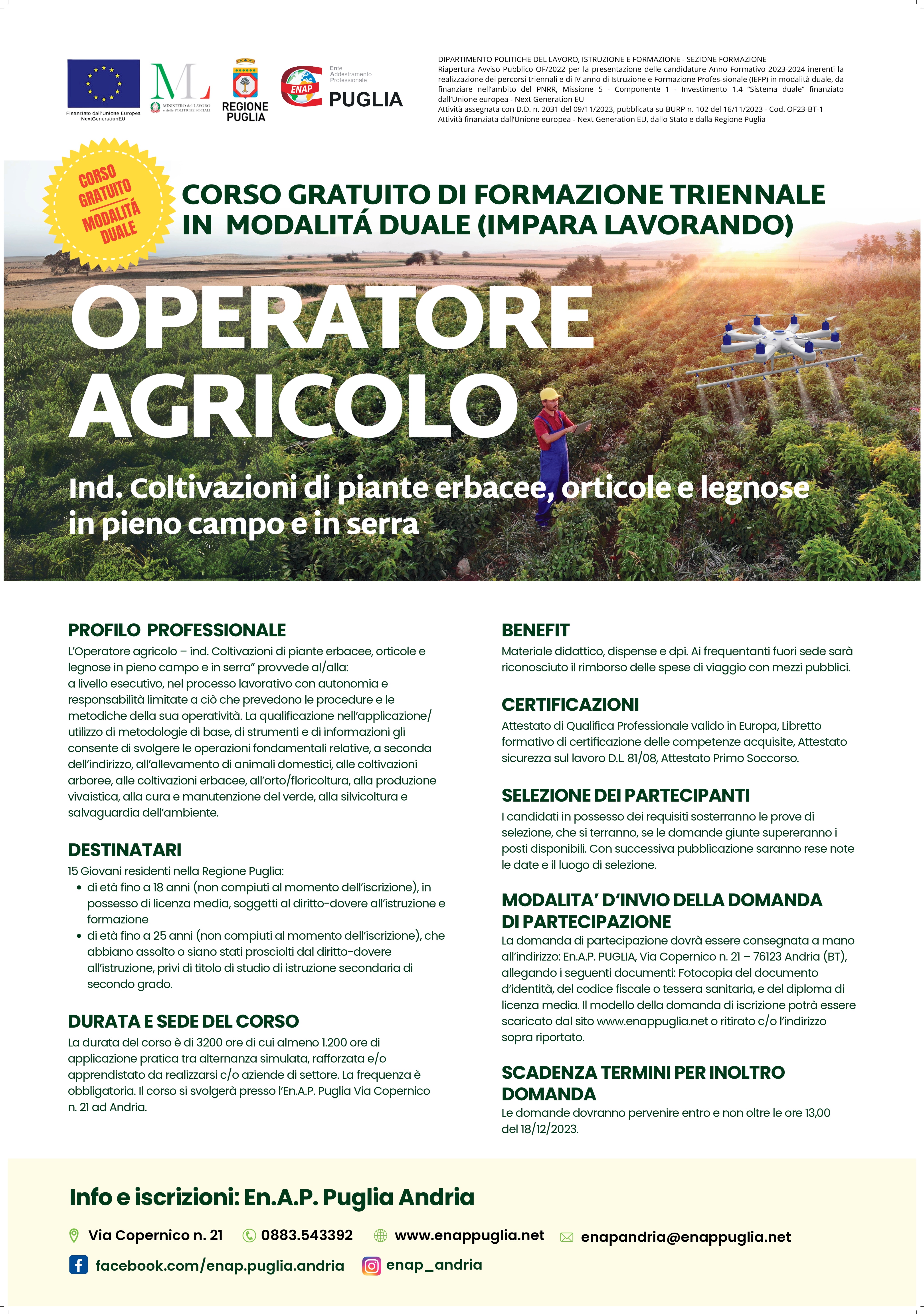 manifesto operatore agricolo Andria ed.2023-24