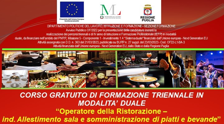 Manifesto operatore della ristorazione corato